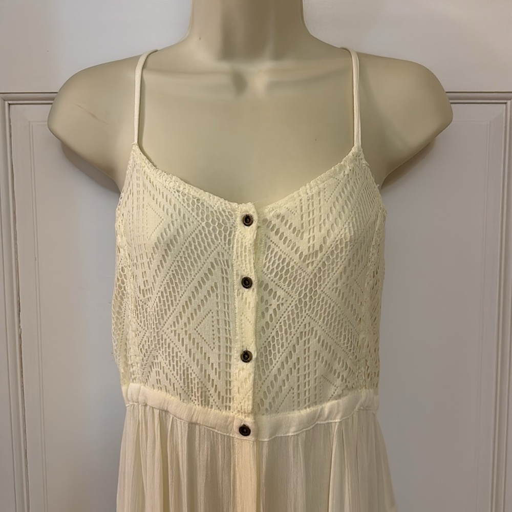 NWT ROXY Women’s Cream Crochet Coverup Dress Size Small - Picture 2 of 9
